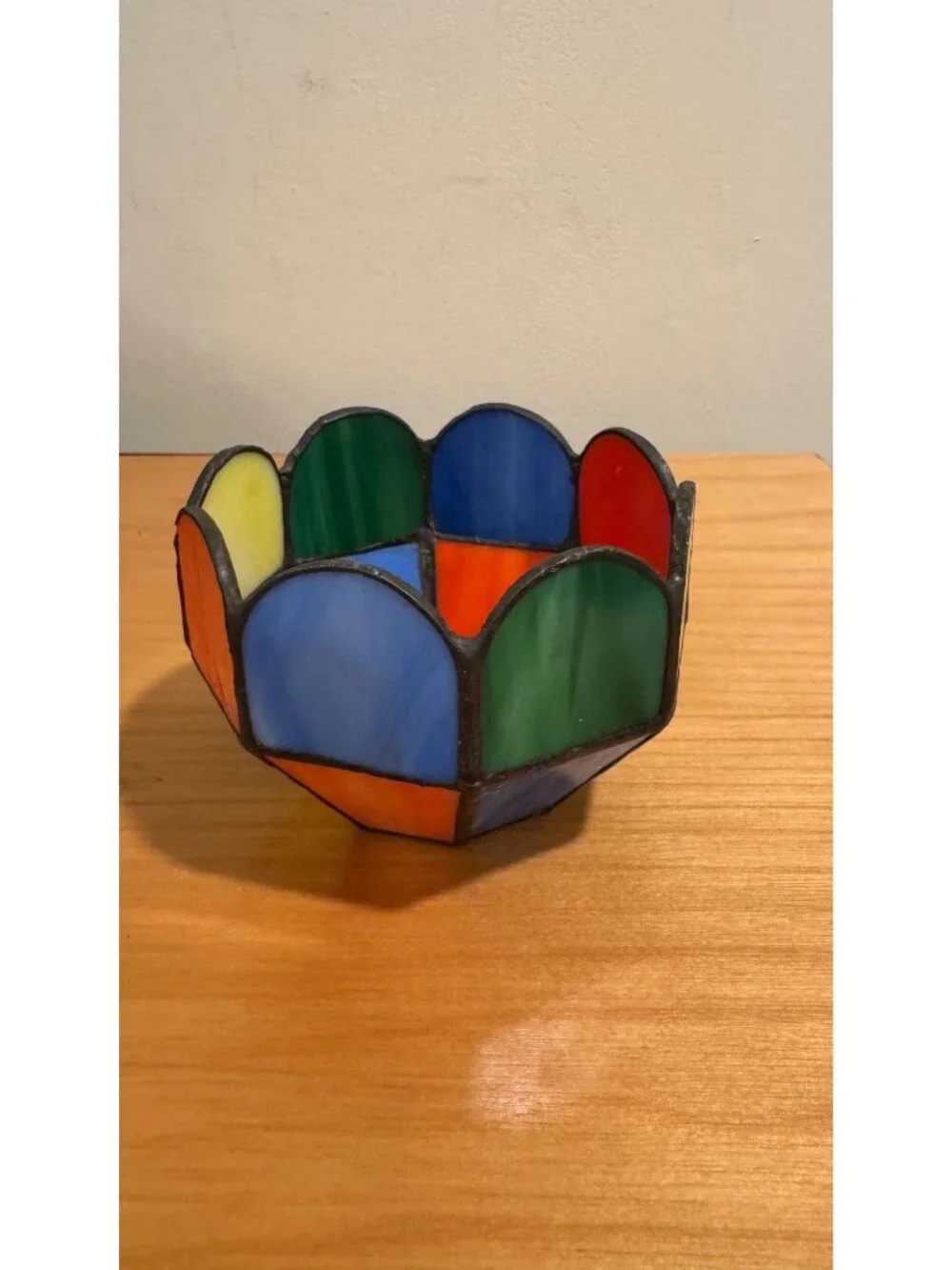 Multi-colored Stained Glass Candleholder